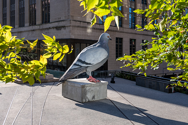 Iván Argote, Dinosaur, 2024. A High Line Plinth commission. On view October 2024 - Spring 2026. Photo by Timothy Schenck. Courtesy of the High Line