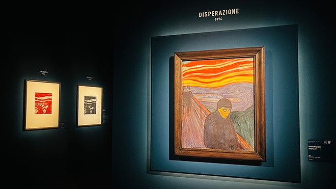 Exhibition views, MUNCH il grido interiore, 2024 Palazzo Reale. photo credits: Pablo Riccomi