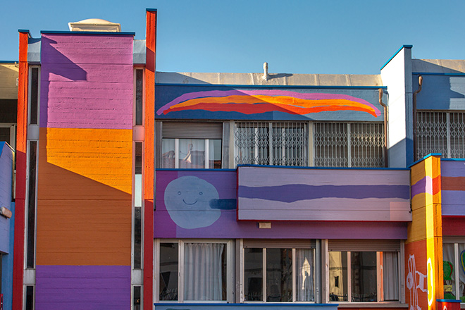 Nulo - Che festa andare a scuola! Murales alla scuola Sauro-Papini al Galluzzo a Firenze. Intervento curato da Street Levels Gallery. Photo Credit: ©Leonardo Chiarabini