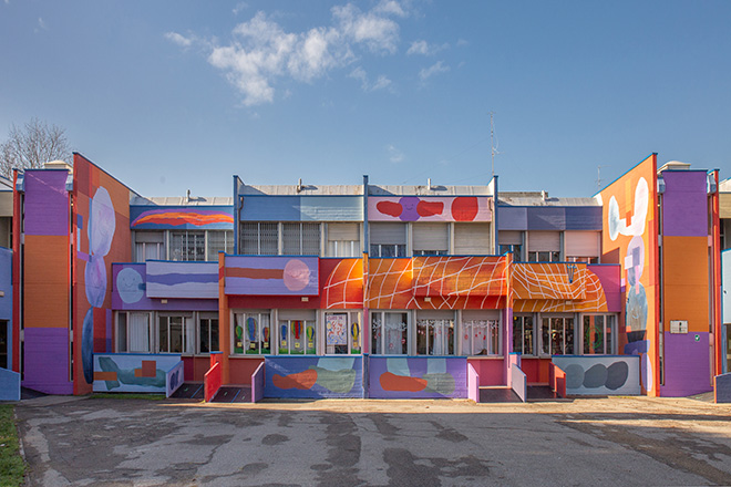 Nulo - Che festa andare a scuola! Murales alla scuola Sauro-Papini al Galluzzo a Firenze. Intervento curato da Street Levels Gallery. Photo Credit: ©Leonardo Chiarabini