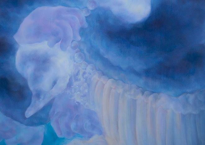 Zhenlin Zhang - Sign language, oil on linens, 155 x 140 cm, 2024 (detail)