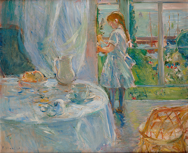 Berthe Morisot - Bambina con bambola (Interno di cottage), 1886, Olio su tela Musée d’Ixelles