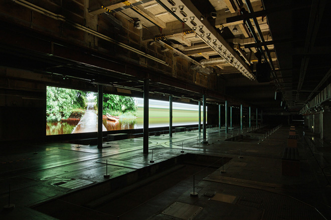 Ryuichi Sakamoto + Shiro Takatani, async–immersion 2023, 2023, installation view of AMBIENT KYOTO 2023, Kyoto Shimbun Building B1 floor, 2023.  Photo by Satoshi Nagare