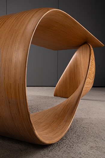 andblack design studio - LOOP arched table detail. Photo credit: Ravi Mistry