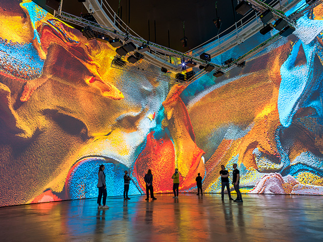 REFIK ANADOL STUDIO - Installation view of Living Architecture: Gehry at the Guggenheim Museum Bilbao © Refik Anadol, Bilbao 2025