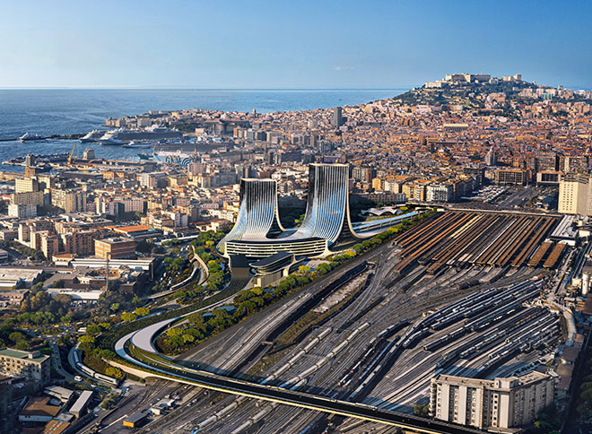 Zaha Hadid Architects (ZHA) - Napoli Porta Est. Render by BrickVisual