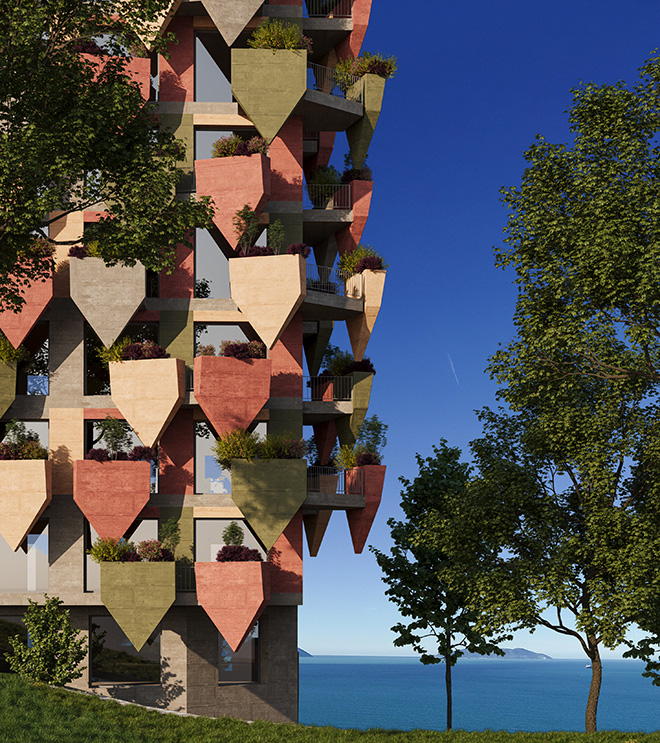 Davide Macullo Architects - Render, The Leaves, Vlore